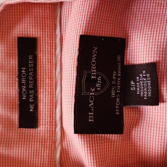 Black Brown 1826 non-iron checked shirt, size small - Picture 5 of 8